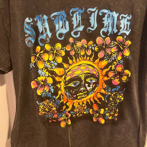 Sublime Sun Logo Graphic Tee Gray Large NWOT new without tags - Picture 2 of 5